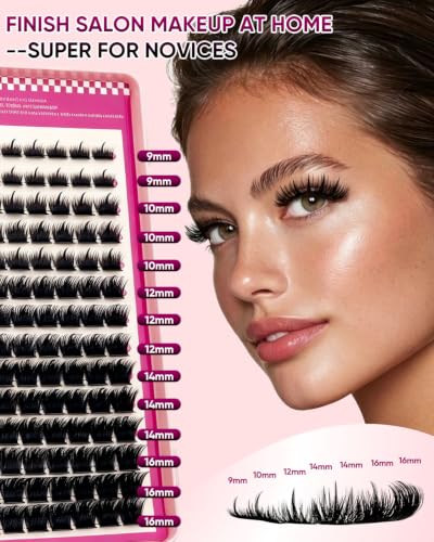 Rocopha Lash Clusters 5D Volume 9-16mm Spiky Dramatic Eyelash Extensions