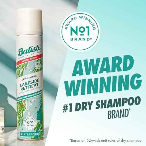 Batiste Dry Shampoo Lakeside Retreat Fragrance, Limited Edition, Refreshes Hair, Absorbs Oil Between Washes, Waterless Shampoo, 3.81 oz