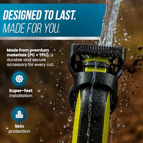 POWAKKA Black 14-in-1 Trimmer & Shaver Guard Compatible with OneBlade - Adjustable Lengths