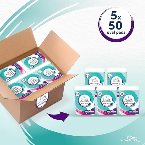 Lil-Lets Premium Organic Cotton Pads, 250 Count