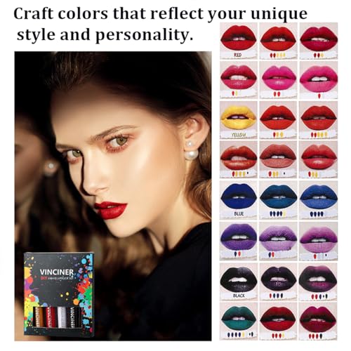 Matte Liquid Lipstick Sets - 5pcs Halloween Lip Gloss Makeup Supplies to Make Your Own Lip Gloss Shades, DIY Makeup Lip Stain for Halloween Masquerade Party Stage Daily Use Make Up