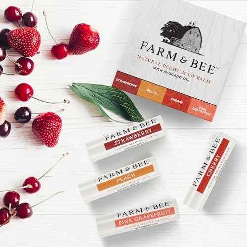Natural Lip Balm Variety Pack, 4 Flavors, Organic Ingredients, Moisturizing, Healing