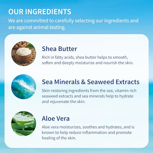 Inis the Energy of the Sea Rejuvenating Body Butter - Scented Body Cream for Women and Men - Seaweed Enriched Shea Butter Moisturizer (10.1 fl oz)
