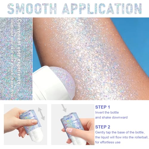 Roll-On Holographic Body Glitter Gel - Color Changing