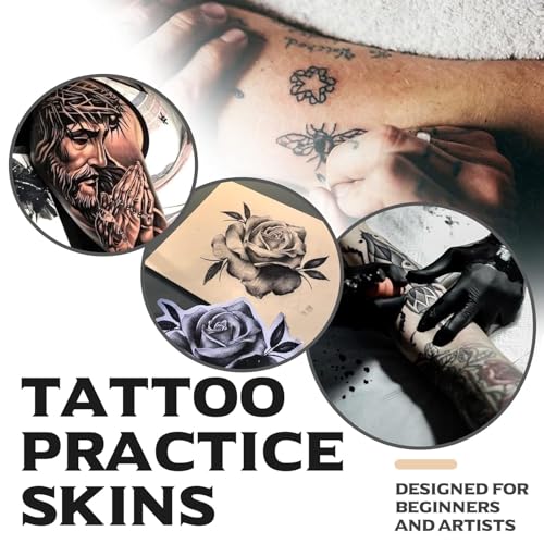 5 Pack 3MM Tattoo Practice Skin with 10 Stencil Papers