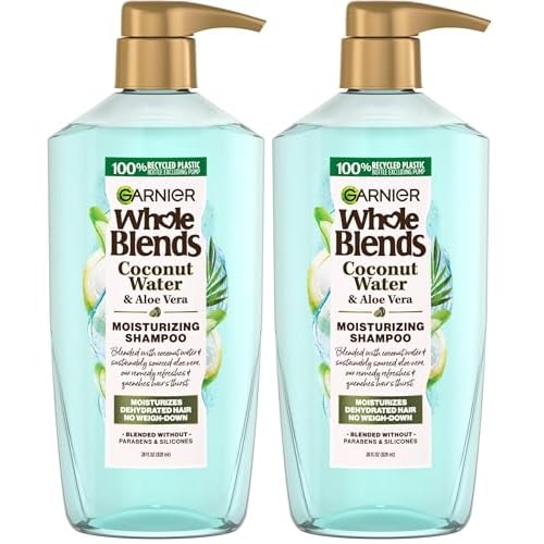 Garnier Whole Blends Coconut Water & Aloe Vera Refreshing Shampoo for Normal Hair, 26.6 Fl Oz, 1 Count (Packaging May Vary) (Pack of 2)