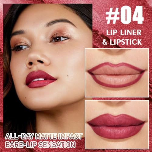 Wine Red 2-in-1 Matte Lip Liner & Lipstick Duo