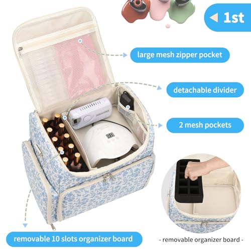 CUBETASTIC Extra Large Nail Polish Organizer Bag – Holds 86 Bottles