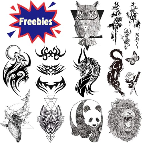 Waterproof Full Arm Temporary Tattoos for Men & Women