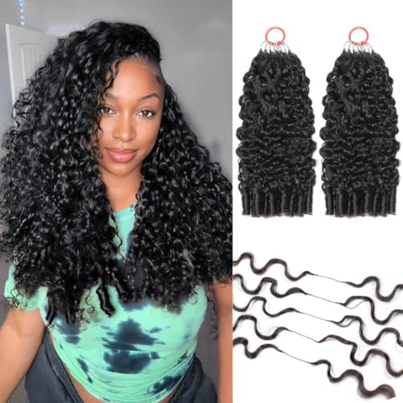 20 Inch Burmese Curly Crochet Hair - 250g Pre-Separated Natural Black