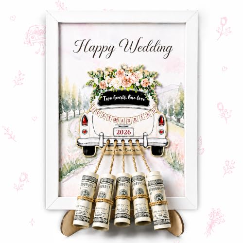 Wedding Cash Gift Holder with Card & Stand | Happy Wedding Money Holder
