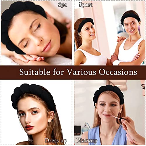 JOYFISCO Spa Headband for Women Girls, Sponge Makeup Headband Padded Soft Hairband for Washing Face, Makeup, Shower, Skincare, Yoga