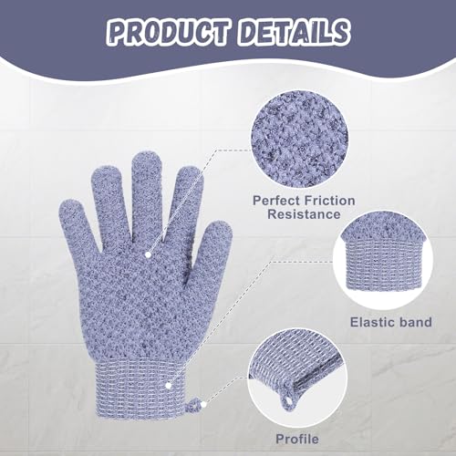 Exfoliating Dual Texture Bath Gloves - 2 Pairs Velvet Night Variation