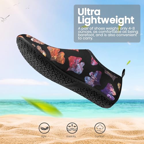 SEEKWAY Water Shoes Women Men Adult Quick-Dry Aqua Socks Barefoot Non Slip for Beach Swim River Pool Lake surf Black Size SK002