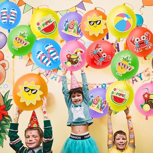 72 Pc Summer Party Favors Bundle – Punch Balloons & Tattoos