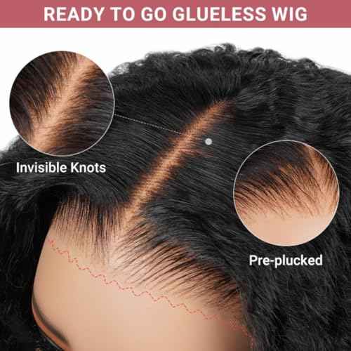 west kiss Curly Wigs Human Hair 5x7 Closure Wig Ready To Go Glueless Wigs Human Hair Pre Plucked Pre Cut Lace Front Wig For Black Women 18 Inch