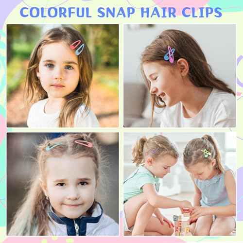 obeoby 120 Pcs 40 Colors Metal Snap Hair Clips, 2 Inch Hair Barrettes Hair Accessories for Girls Toddlers Women Stocking Stuffers Christmas Gifts
