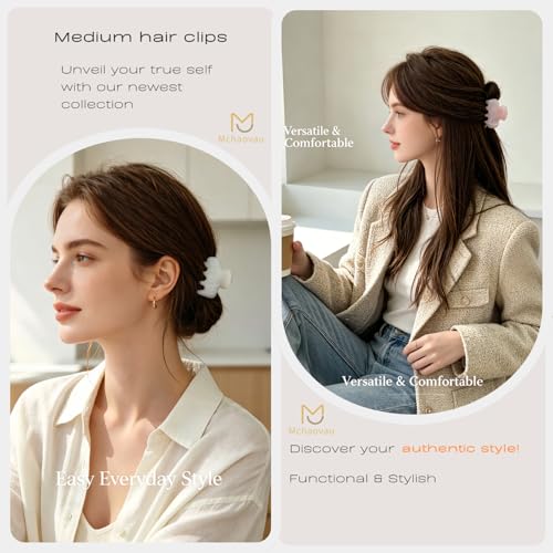 Mini Claw Hair Clips 2 Inch - 4 Pack for Thin & Thick Hair