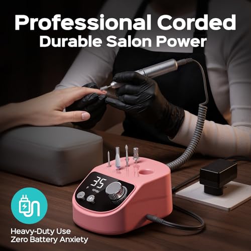 Professional Electric Nail Drill with LED Display - 35000 RPM for Acrylic & Gel Nails