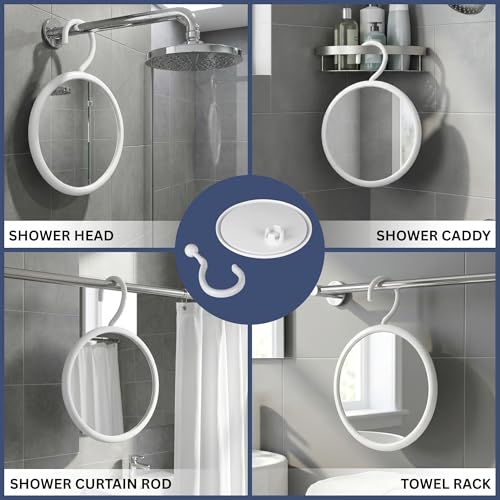MIRRORVANA Fogless Shower Mirror with 360° Swivel Hook