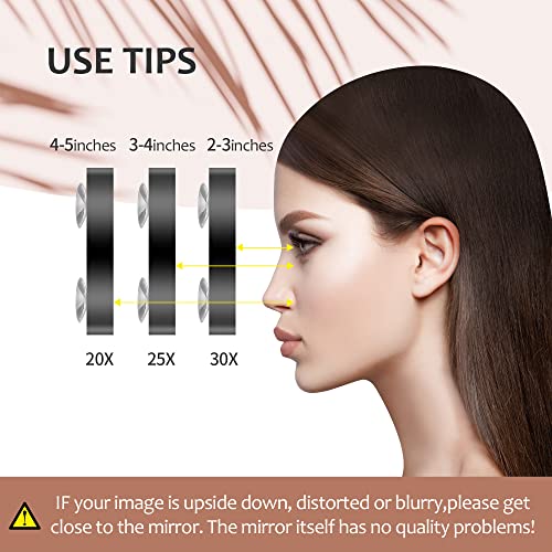 20X Travel Magnifying Mirror with Suction Cup & Tweezers - Compact 3.5-inch