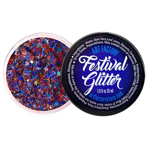 Art Factory Fireworks Body Glitter Gel – Red White Blue