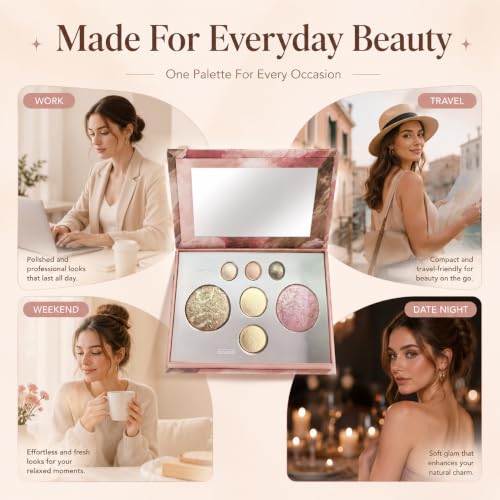 K'APEINE All-in-One Makeup Palette – 7 Colors Baked Face & Eye Kit