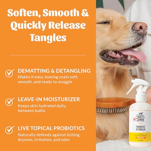 Skout's Honor Probiotic Pet Detangler Spray - 8oz Hydrating Formula