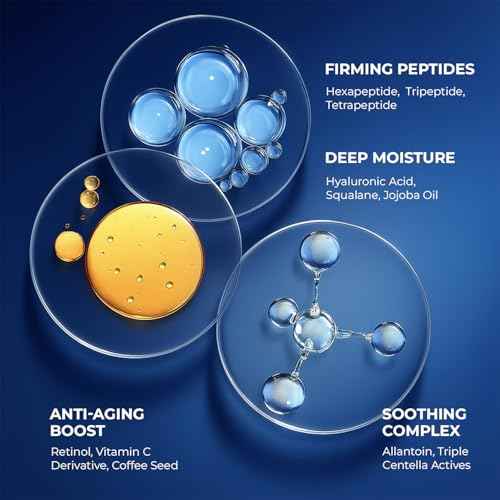 6 in 1 Face Cream for Men: Anti-Aging Mens Moisturizer - Firming Peptide & Hyaluronic Acid & Squalane - Wrinkles Cream Crepy Skin Eye Bag Treatment 2PCS