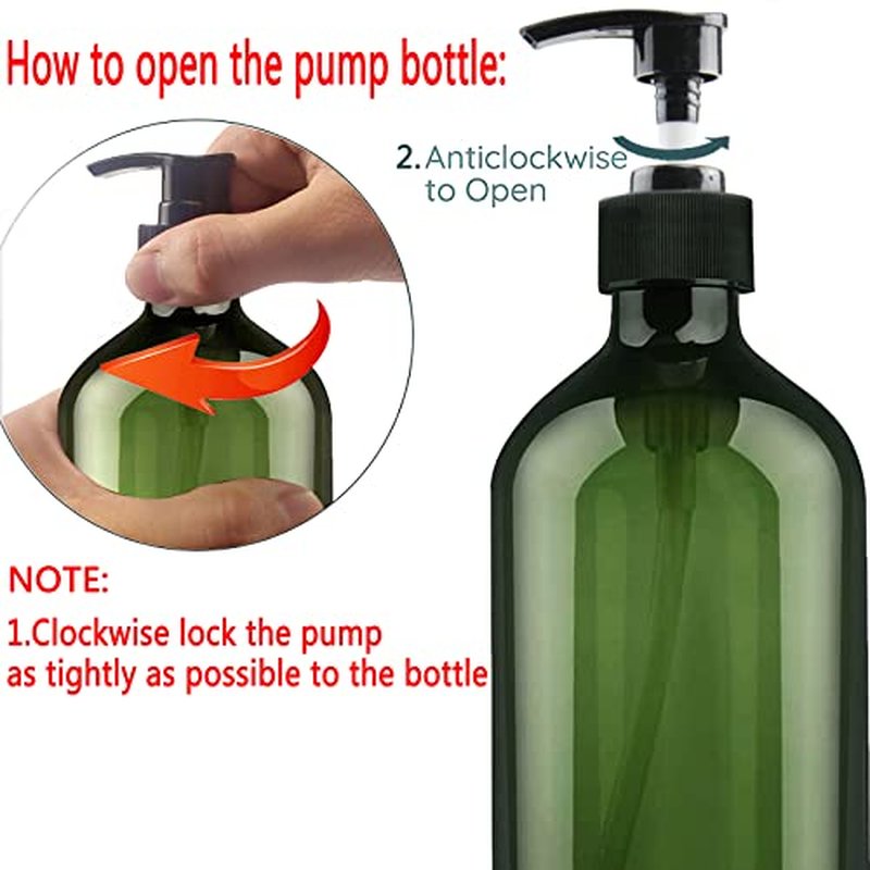 500ml Refillable Pump Dispenser Bottles - 3 Pack, BPA-Free