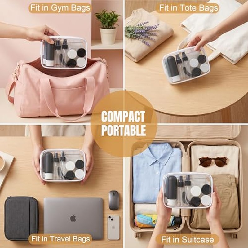 20 Pack TSA Approved Travel Bottles Set - Leak Proof Refillable