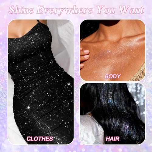 Body Glitter Spray Silver & Pink - Hair, Body & Clothing Shimmer
