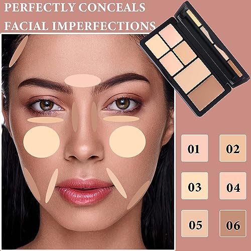DuoZeng Color Correcting Concealer Palette - 6 Shade Makeup Kit