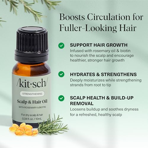 Kitsch Rosemary Hair & Scalp Oil with Biotin - Pre-Wash Hair Treatment, 10ml