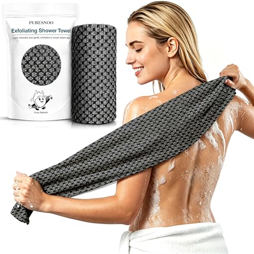 Silver Ion Exfoliating Bath Towel - 45" Back Scrubber