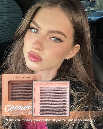 Geeneiya Wispy Spider Lash F - Natural Fluffy Eyelash Clusters 8-16MM C Curl DIY Extensions
