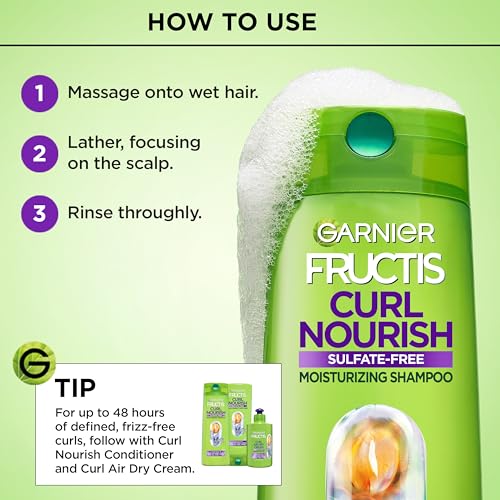Garnier Fructis Curl Nourish Shampoo for Curly Hair, 22 Oz