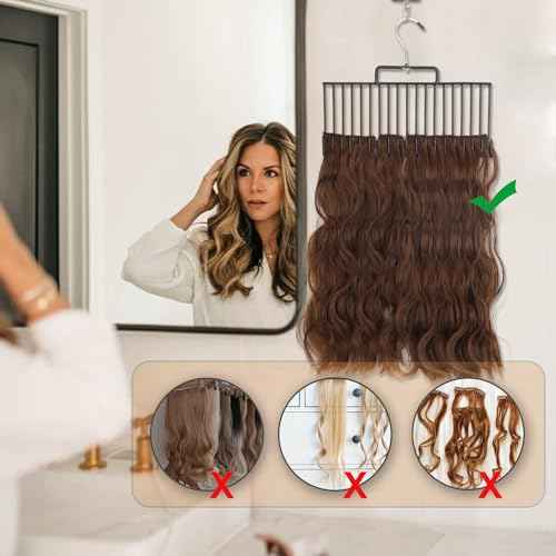 2 Set Hair Extension Holder - for Professional Extra Wide Weft Hair Holder Tool Used for Wig Washing, Coloring and Blow-Drying of Weft, Clip-in, Tape-in Hair Extensions