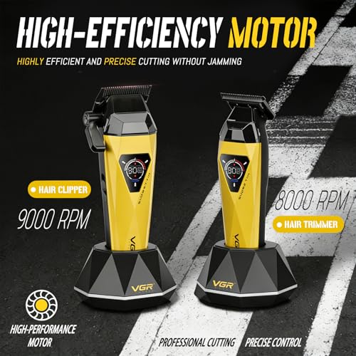 VGR 877S3 Professional Hair Clippers with LED Display & Turbo Motor