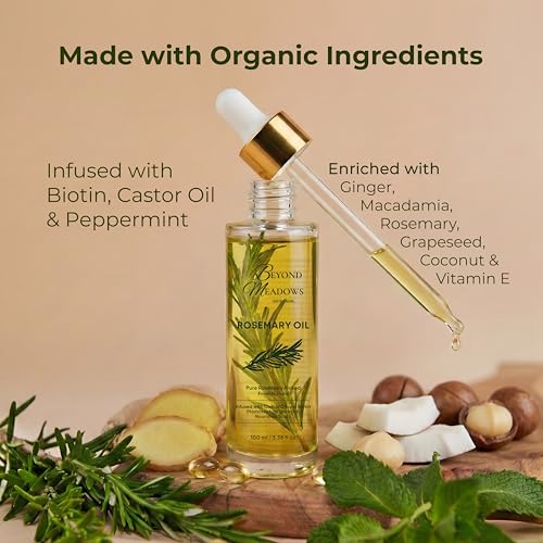 Organic Rosemary Oil for Hair Growth – Biotin & Castor Oil