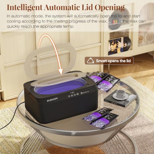 ELEGCOV Black Paraffin Wax Machine for Hands & Feet 4500ml Spa Kit
