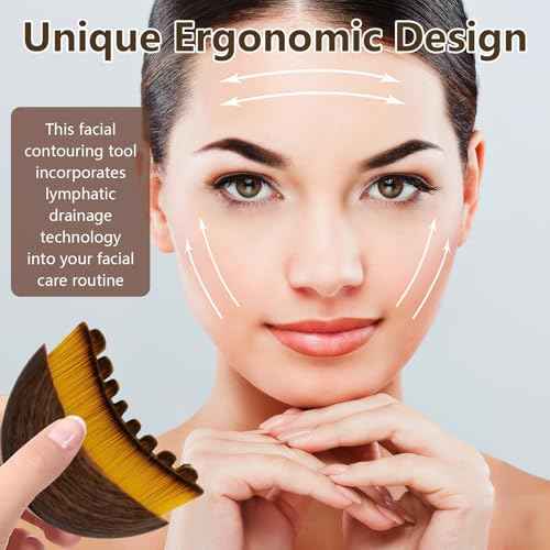 Lymphatic Contour Face Brush,Lymphatic Drainage Massager for Face and Body,Ergonomically Designed to Fit The Skin Precisely,Improves Skin