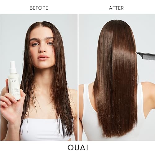 OUAI Leave-In Conditioner + Hair Oil Bundle - Hair Styling Products for Frizz Control, Heat Protection, Detangling, and Added Shine - Paraben & Sulfate-Free Hair Care (2 Count, 4.7 Oz/1.5 Oz)