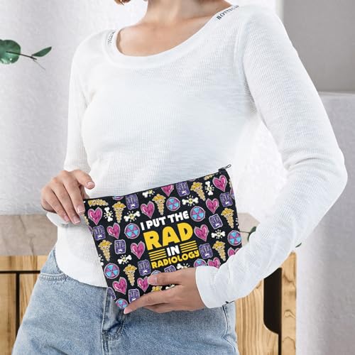 G2TUP Radiology Technologist Cosmetic Bag X-ray Tech Gift Radiology Tech Zipper Pouch I Put The Rad In Radiology (Rad In Radiology)