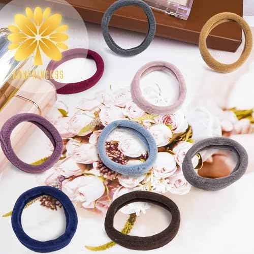 Nylon Hair Ties - No Damage,Strong Soft Cotton Hair Bands Accessories for Thick Hair 100PCS Ponytail Holders for Women Girls