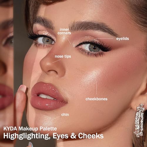 KYDA 3-in-1 Glow Palette - Blush, Highlighter & Contour