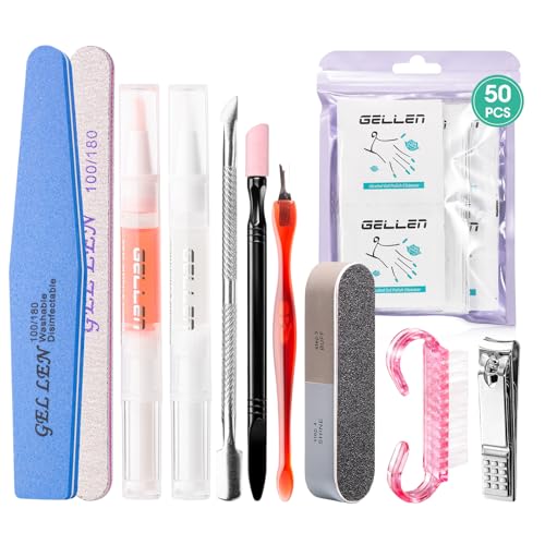 GELLEN Nail Cleanser Pads & Manicure Tools Kit - 50PCS