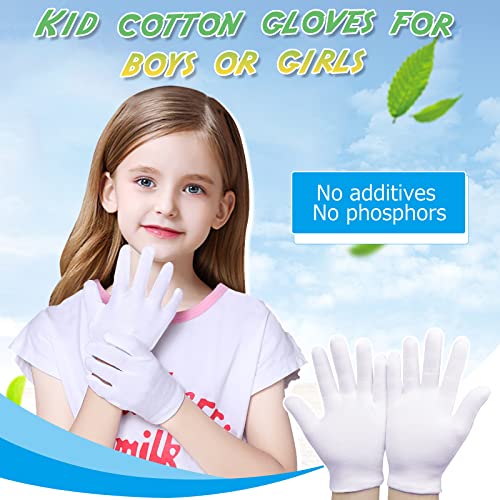 Reusable White Cotton Moisturizing Gloves for Dry Hands & Eczema, 12 Pairs
