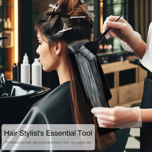 Hair Highlighting Kit - 3 Flat Combs & Brush for Home Salon