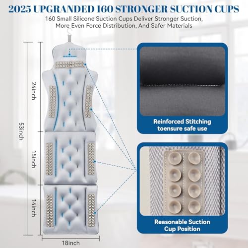Full Body Bath Pillow with 160 Suction Cups - Ergonomic Bathtub Cushion